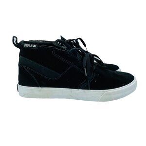Supra Shoes Mens 10 Black & White Suede Leather MMVI Kensington Skate Sneakers